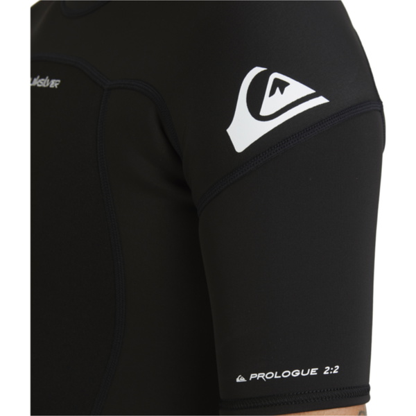 2026 Quiksilver Hommes Prologue 2/2mm Manches Courtes Back Zip Combinaison Néoprène EQYW303026 - Black